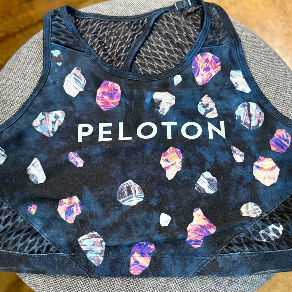 Peloton Black and White Patterned Tank Top
